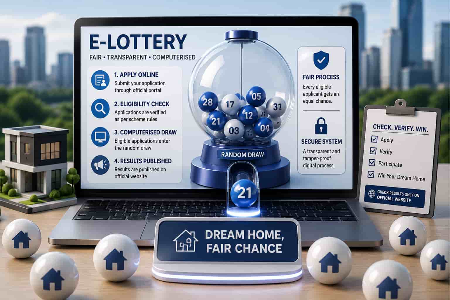 What is an E-Lottery and how does it work? Complete property allotment guide with GDA 2026 example